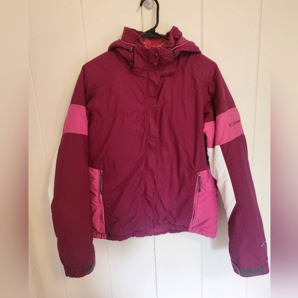 Columbia Womens Omni-Tech Purple Pink Waterproof Jacket Medium
